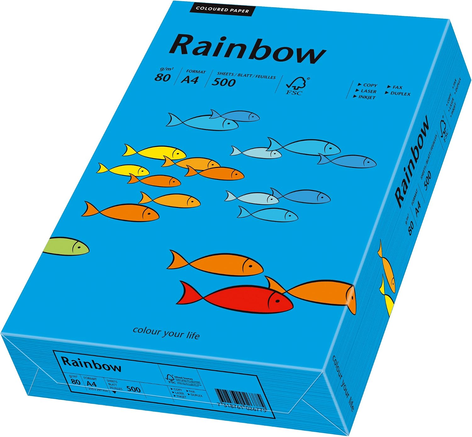 Papyrus Rainbow 88042761 Multi-Purpose Paper 80 g/m² A4 Intense Blue Pack of 500 Sheets