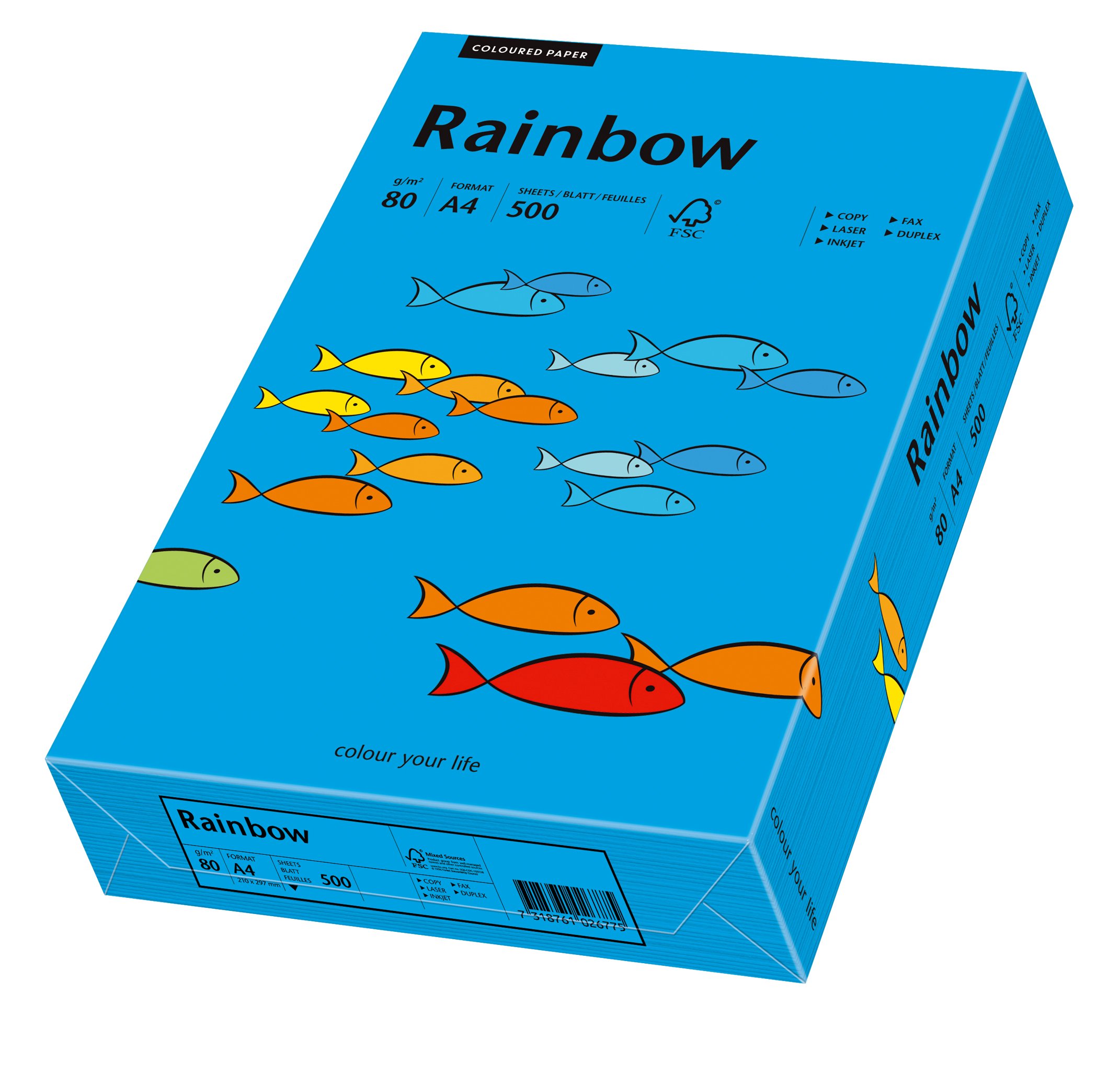 Papyrus Rainbow 88042761 Multi-Purpose Paper 80 g/m² A4 Intense Blue Pack of 500 Sheets