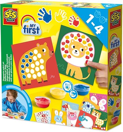SES Creative My First Fingerprint Paint Art Set Kids 3 Colours 10 Sheets