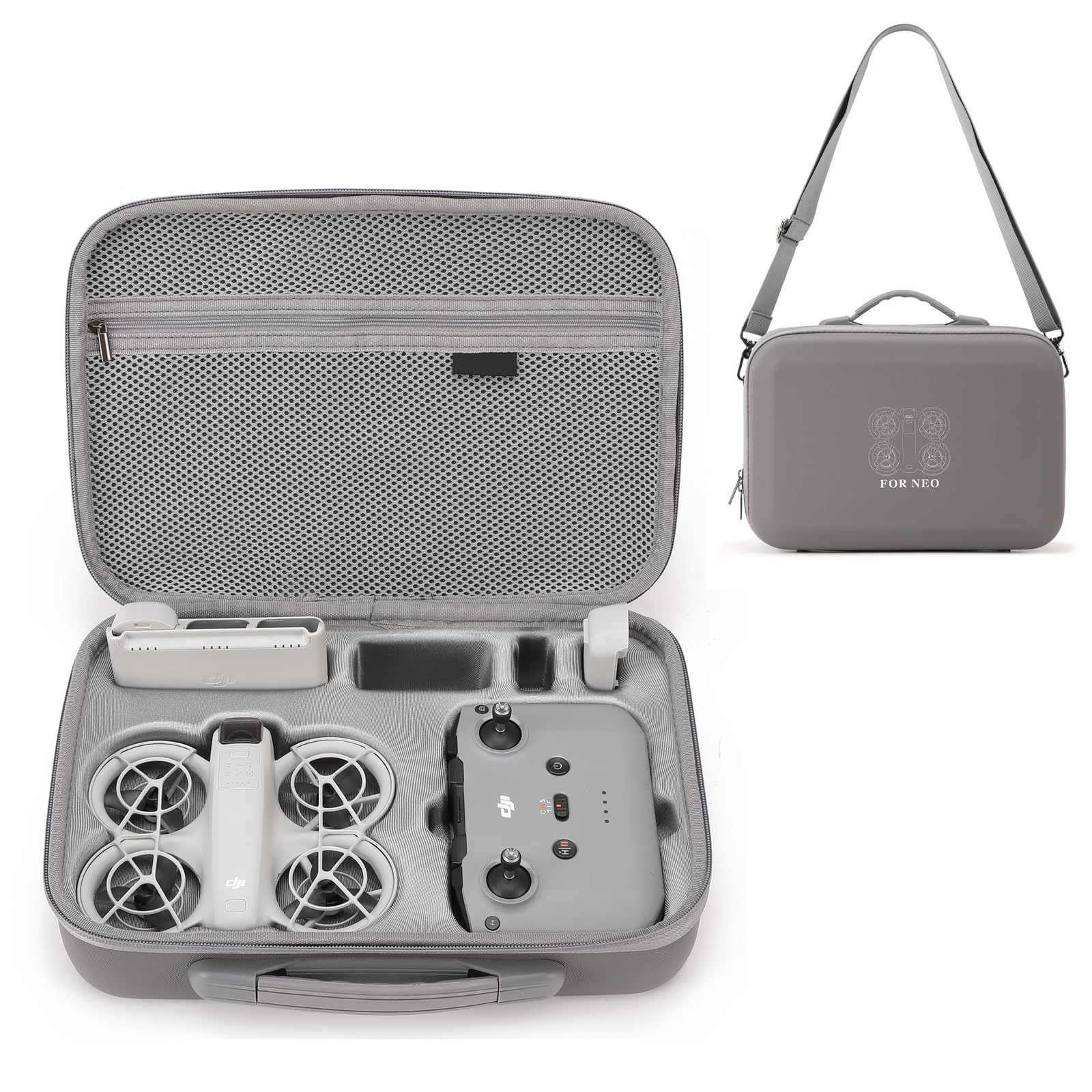 TaoAcc Bag DJI Neo Fly More Combo Carrying Case DJI Neo Case Protective Bag for RC-N3 and 6 Batteries Drone Accessories Portable PU Travel Bag with Carrying Strap