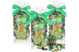Dansib 3 Pcs Valentine's Day Potpourri Bags 15 oz Pink Potpourri Bowl Filler Vase Scent Valentine Gift Potpourri Party Decor Dried Flower Table Livingroom Decor(Grass Green, Lucky Shamrock)