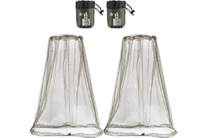 GWHOLE 2 Pack of Mosquito Head Net Face Mesh Cover for Fishing, Hiking, Beekeeping and Gardening