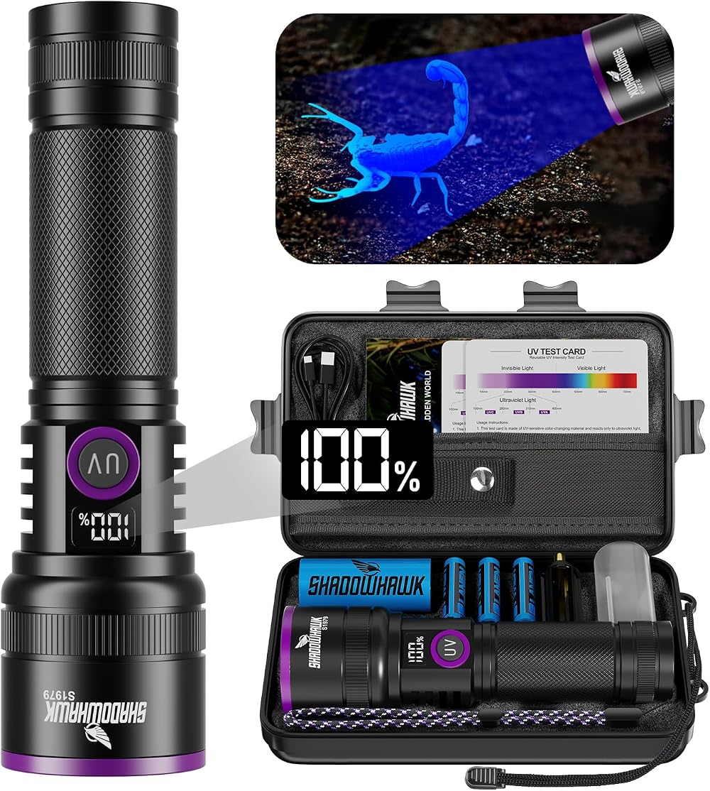 Shadowhawk P70 LED Torch Super Bright Rechargeable 450000 Lumens Powerful