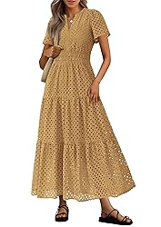 PRETTYGARDEN Womens 2025 Summer Maxi Dress Short