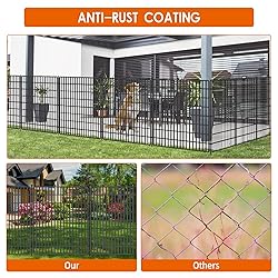 15 Panels No Dig Fence with Gate, 32 in(H) X 36
