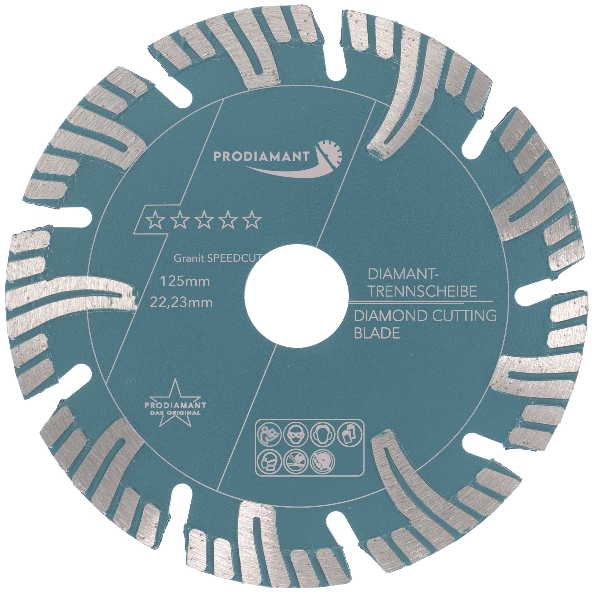 PRODIAMANT Professional Diamond Cutting Disc Granite Super Speed Cut 5" 125 mm x 22,2 mm Diamond Cutting Disc