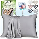 Zippered Pillowcases - Standard Size 26x20, 100% Viscose Derived from Bamboo, 2 PK, Gray - Cooling Pillow Cases - Silky Pillow Covers for Hot Sleepers, Menopause, Night Sweats - by JoMo