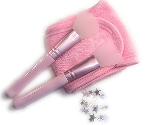 2 PCS Lovely Rose Silicone Face Mask Brush with FREE HEADBAND, Mask Beauty Tool Soft Silicone Facial Mud Mask Applicator Brush Hairless Body Lotion And Body Butter Applicator Tools
