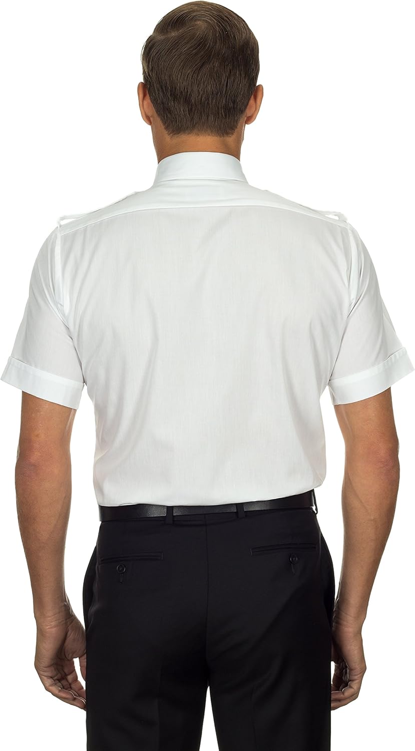 Van Heusen Mens Dress Shirts Short Sleeve Aviator Shirt Solid Spread Collar at  Men’s Clothing store
