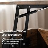 Yaheetech Lift Up Coffee Table with Hidden Storage Rustic Brown 98x50 cm view 7