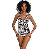 La Blanca womens Multi Strap Cross Back One Piece Swimsuit