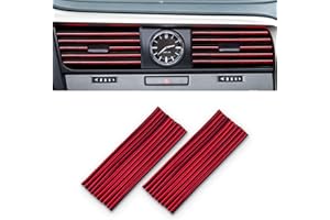 GaRhomxy Car Air Conditioner Decoration Strip for Vent Outlet, 20 Pieces DIY Car Vent Outlet Trim for Straight Air Vent Outlet, Car Interior Accessories (Red)