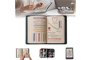 Embroidery Stitch Book Kit, Embroidery Kit for Beginners with Instructional Tutorial, Portable Stitch Book Embroidery Sampler