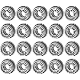 M METERXITY 20-Pack F683ZZ Flanged Ball Bearing, 3mm x 7mm x 3mm Double Metal Shielded Z1 Chrome (GCr15) Steel Flange Rip Bea