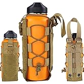 WICKTICK Molle Water Bottle Holder Pouch 16 24 32 40 64 oz - Multi-Purpose Tactical Fuel Bottle Bag, Adjustable Size for Outdoor Activities, Adapted to Backpack/Vest/Belt