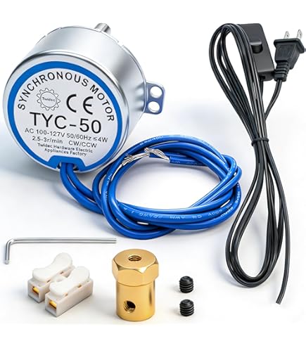 Amazon.com: CHANCS Synchronous Turntable MotorTYC50 110V 5-6RPM with Flexible Coupling Connector,Cup Turner Motor with 1.8M Power Cord Switch Plug for Cup Turner,Cuptisserie Rotator : Home & Kitchen Amazon.com: CHANCS Synchronous Turntable MotorTYC50 110V 5-6RPM with Flexible Coupling Connector,Cup Turner Motor with 1.8M Power Cord Switch Plug for Cup Turner,Cuptisserie Rotator : Home & Kitchen