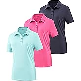 Women's Golf Polo Shirts Lightweight Moisture Wicking Short Sleeve Shirt Quick Dry Athletic Tennis Tops