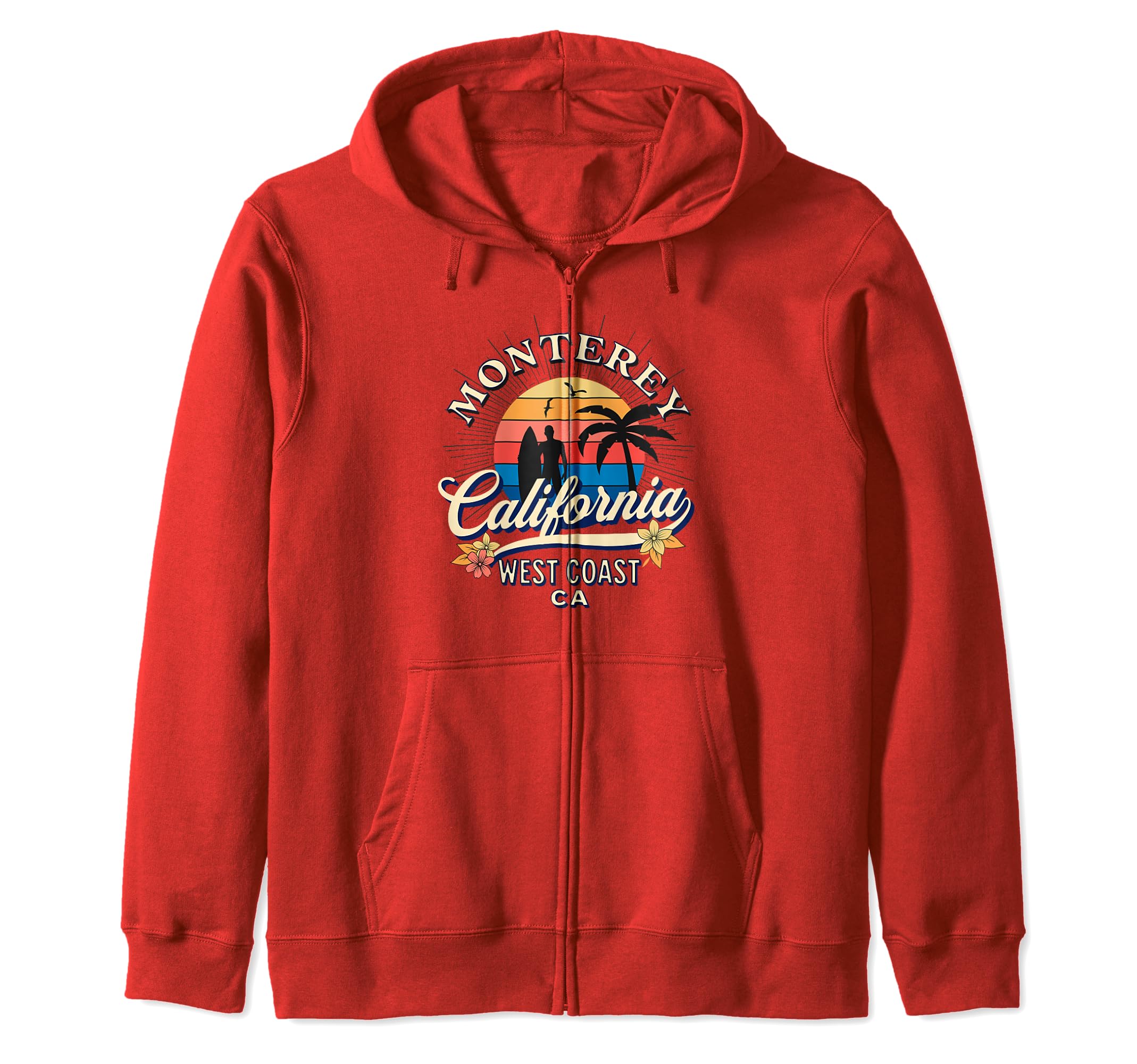Photo 1 of Monterey California Beach Surfing Summer Vacation Zip Hoodie BLUE L