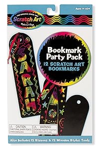 Melissa & Doug Scratch Art Bookmark Party Pack Activity Kit - 12 Bookmarks