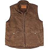 Driver Clothing Co. Built For The Long Haul | Men's 8 Pocket Poly Canvas Western Utility Vest | Distressed Finish