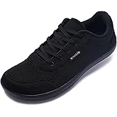 WHITIN Men's Wide Toe Box Barefoot Sneakers + Breathable Knit Walking Shoes