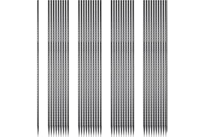 EUOKOK Rebar Stakes 24 Inch 40 Pack Straight Ground Stakes 1/4 Inch Diameter Heavy Duty Metal Spikes with Chisel Point End for Landscape Timber, Cement and Concrete Form, Black