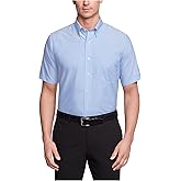 Van Heusen Mens Short Sleeve Dress Shirt Regular Fit Oxford Solid