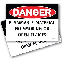 Flammable Keep Fire Away Sign,Acrylic Sign Safety Informative Sign With Symbols Great For Home Office Business 10x3