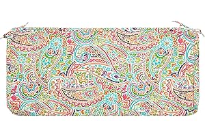 FUNHOME Outdoor Bench Cushion Covers 45" x 18" x 3", No Insert! Patio Cushion Covers for Outdoor Furniture,Water Resistant Patio Bench Loveseat Cushion Covers 1 Pack, Melora Paisley (Covers ONLY)