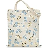 KONSOM Tote Bag for Women, Canvas Tote Bag with Pockets,Canvas Shopping Bags,Reusable Grocery Bags