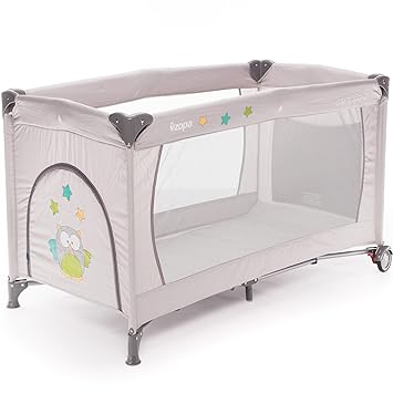 ZOPA Kinderreisebett Camping 2 - klappbarer Kinderreisebett mit Rädern - inkl. Reisebettmatratze - 120 x 60 cm - mit Schlupfl