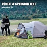 Portal 4 Person Tent with Porch 4000mm Waterproof Dome Camping Tent view 2