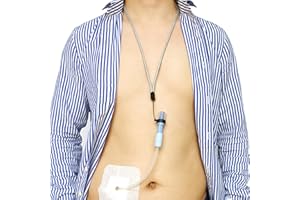 HOLA HEALTH 2PCS Peritoneal Dialysis Transfer Set Holder PD Catheter Lanyard with Silicone Necklace Accessories for Feeding Tube Peg G Tube Women Men, Gray