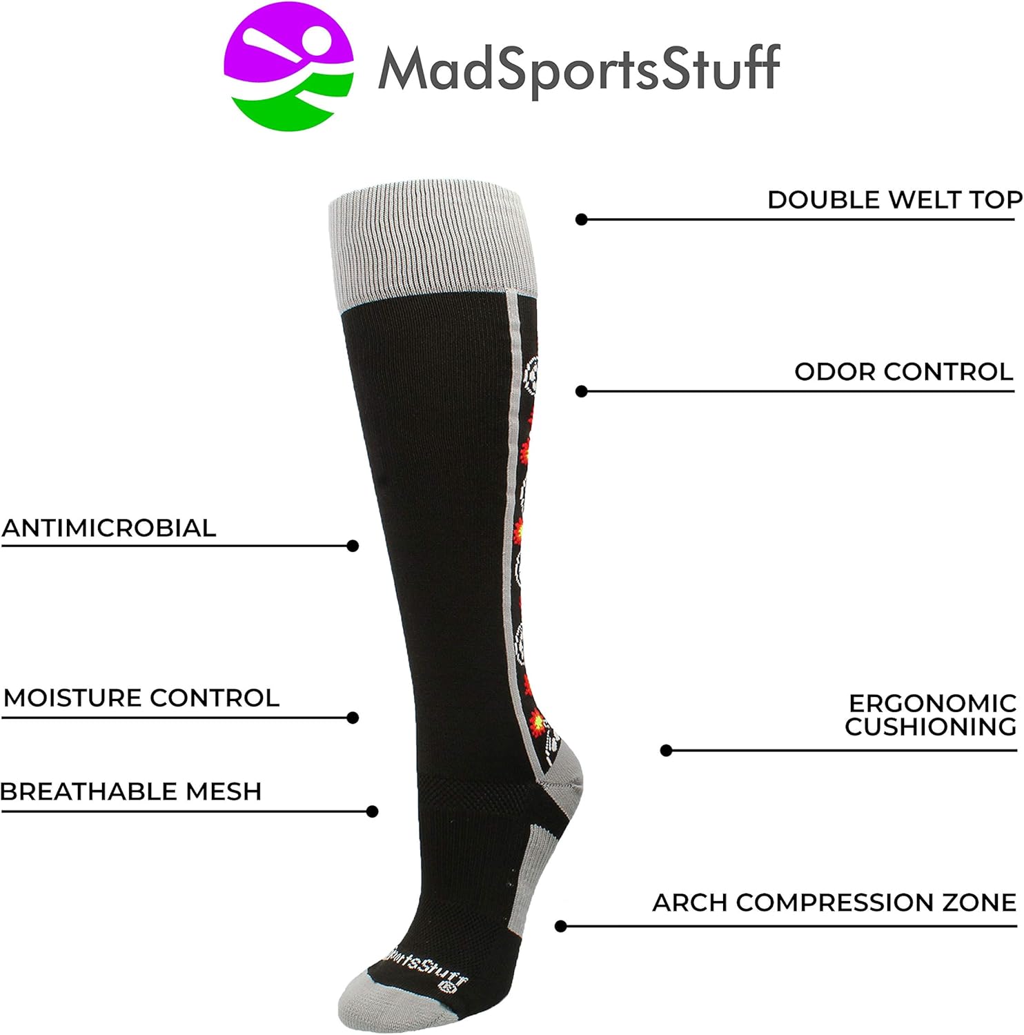 MadSportsStuff Bomber Soccer Socks Over The Calf Length (Multiple Colors) : Clothing