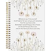LADOCK Dandelion Floral Inspirational Notebook, Motivational Floral Journal for Women, Positive Affirmation Gifts Spiral Notebook, Inspirational Gifts for Women Journal, 5.5x8.3