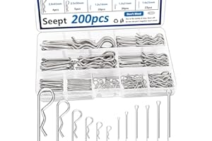Seept 200 Pcs Cotter Pins Assortment Kit 13-Size 304 Stainless Steel Hitch Pin Clip Tractor Used for Lock System Farm Tools a