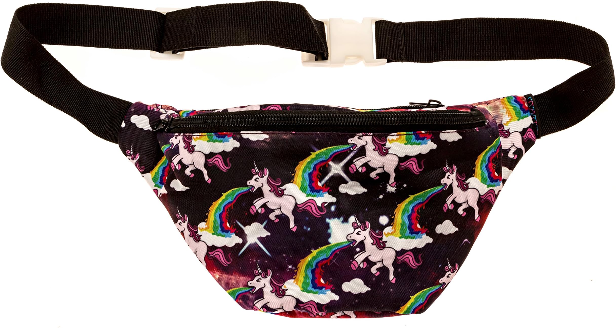 KANDYPACK Barfing Unicorn Fanny Pack with Hidden Pocket Perfect for Raves and Festivals
