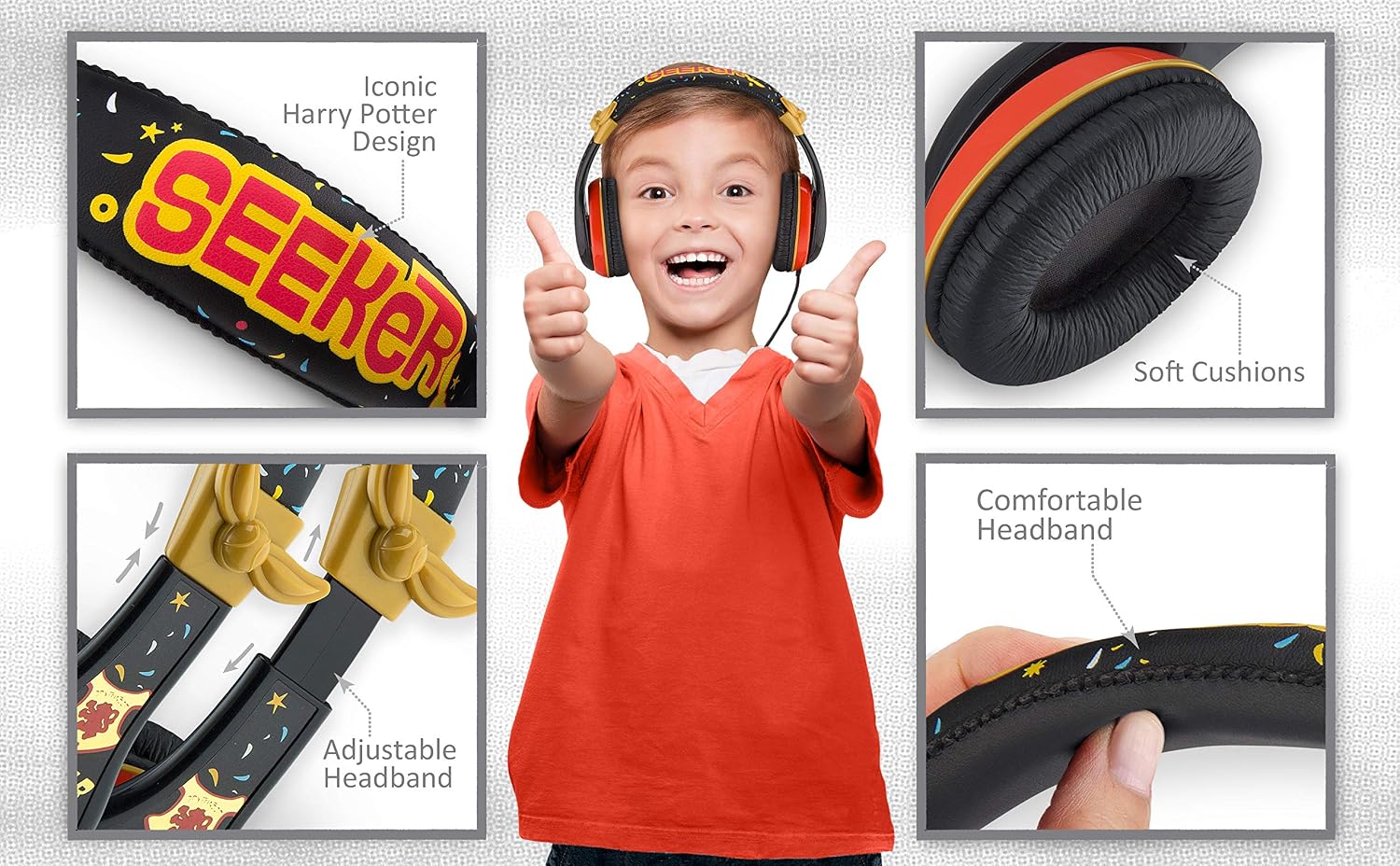 eKids Harry Potter Headphones with Parental Volume Control, Black - Image 3