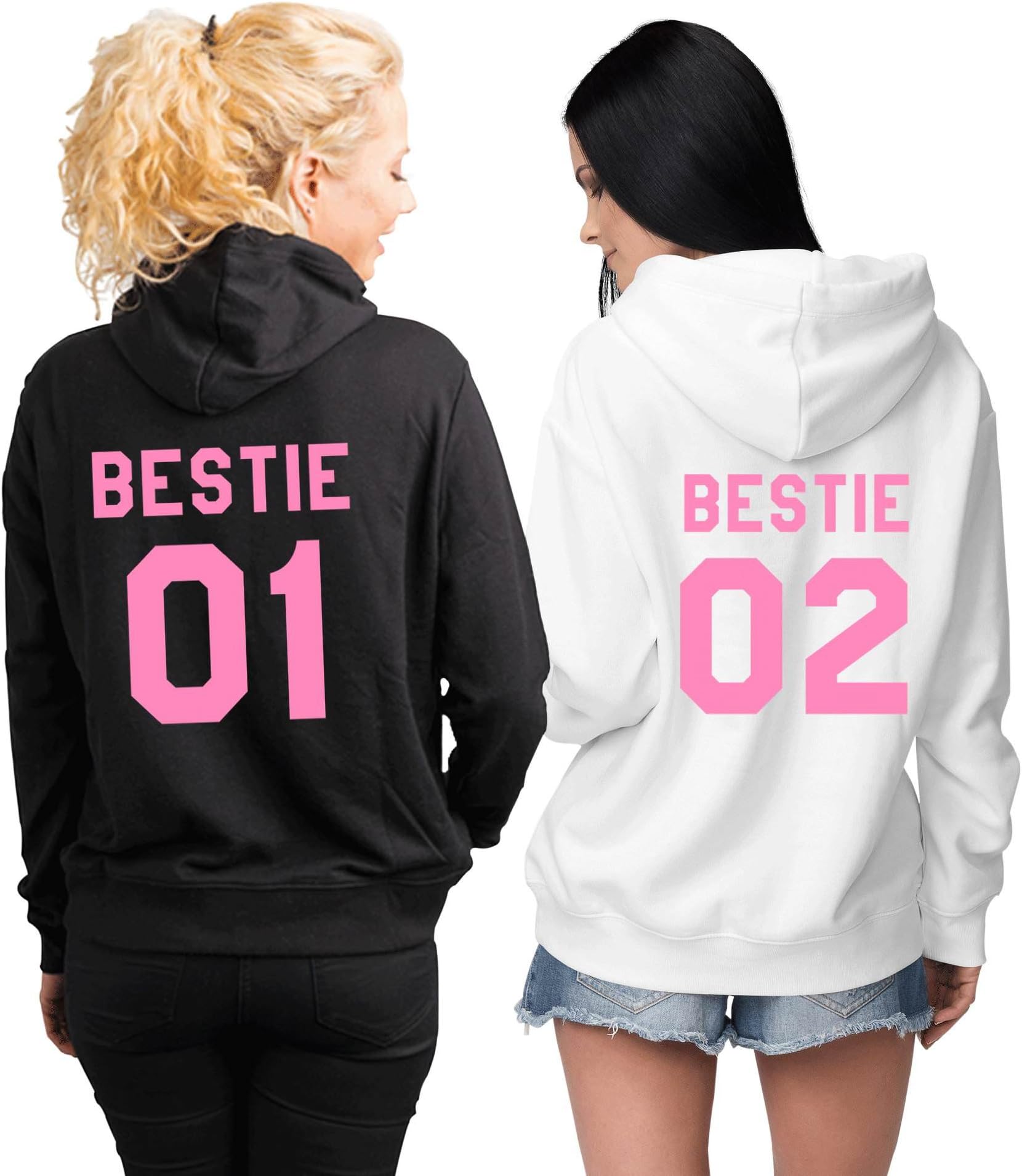 Bestie 01 Bestie 02 Best Friends Matching Hoodies Set