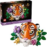 LEGO Art The Fauna Collection – Tiger New Home Housewarming Gift, Office Desk Decor with Decorative Flowers, Building Set for