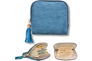 ZEELOOROO Small Travel Jewelry Case, Soft Velvet Organizer Pouch for Bangle, Bracelets, Large Earrings, Beaded necklace, Anti-Scratch & Portable Jewelry Bag Holder for Travel & Everyday Use (Ocean Blue)