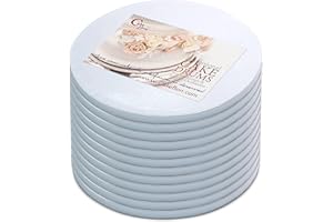 Cakebon Cake Boards - Sturdy 1/2 Inch Cake Drums - Professional Smooth Straight Edges White 12-Pack - Corrugated Cake Boards 10 Inch Round - Cake Base