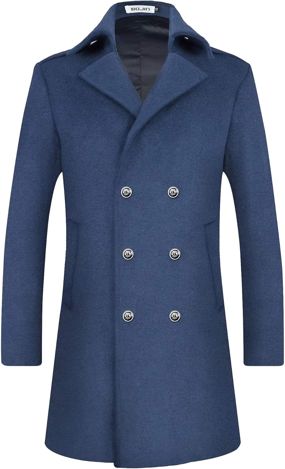 Bojin Herren Mantel Winter Lang Warm Slim Fit Wollmischung Trenchcoat Gr Xxl Blau 1963 Amazon De Bekleidung