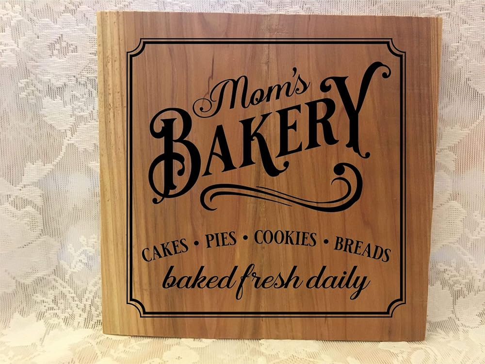 PERSONALIZED BAKERY SIGN, 10X10 RECLAIMED CEDAR SIGN, INCLUDES HANGER, HANDMADE