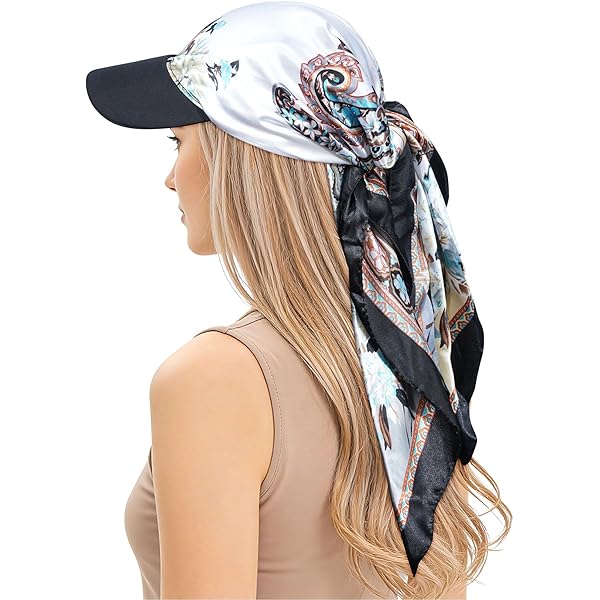 Women's Bandana Baseball Cap with Headscarf Lace Trim Baseball Sun