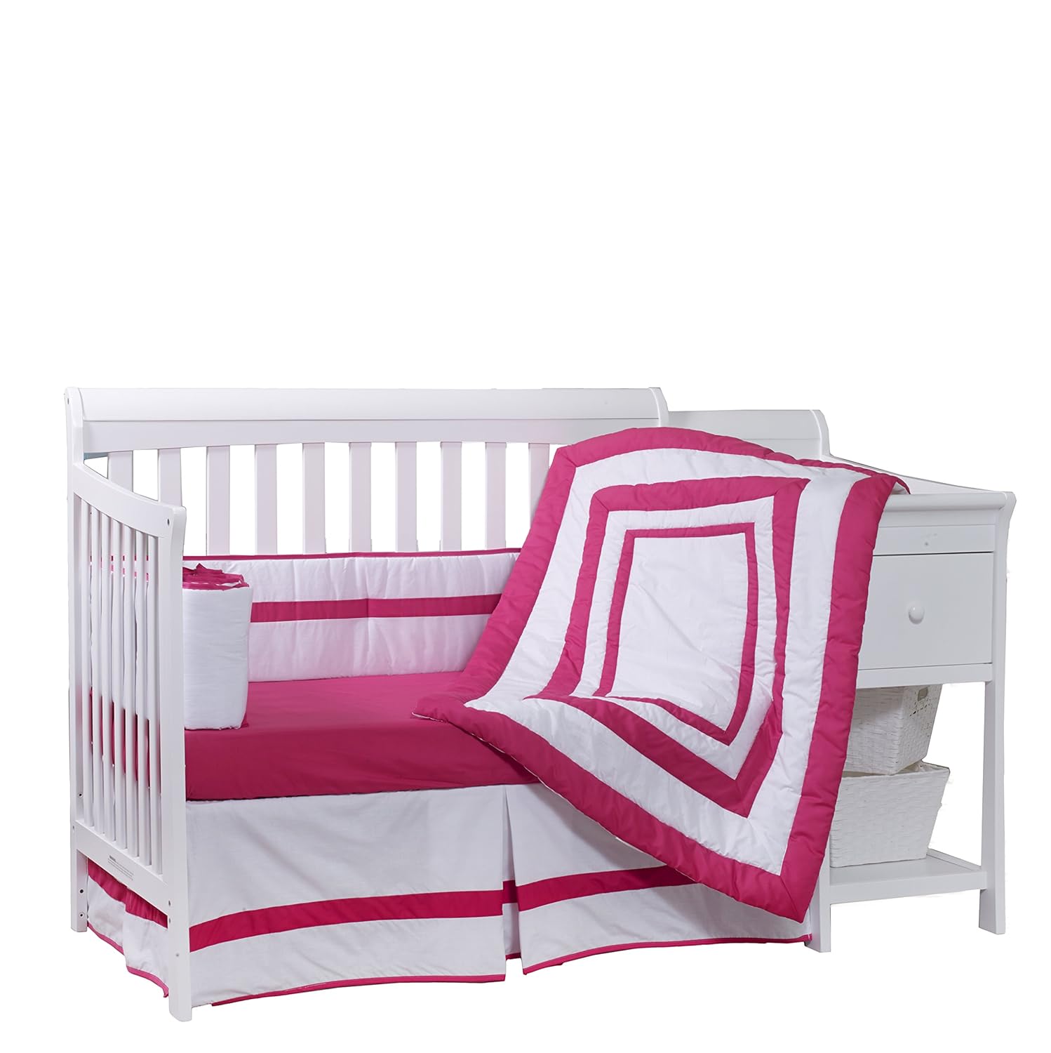 hot pink baby bedding