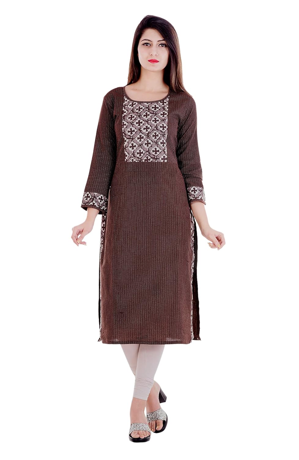 yash gallery women`s cotton straight printed kurti