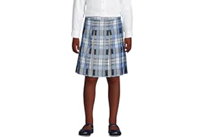 Lands' End School Uniform Girls Plaid Box Pleat Skirt Top of The Knee