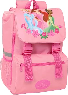 PRINCESAS - Mochila Infantil, Extensible, Fácil Limpieza, Ideal para Niños de Diferentes Edades, Cómoda y Versátil, Calidad y Resistencia, 28.5x15x41 cm