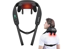 Medcursor Neck Massager, Cordless 4D 6 Massage Nodes Deep Tissue Kneading Massage for Pain Relief, Massager for Neck Back Shoulder, Office, Home & Car